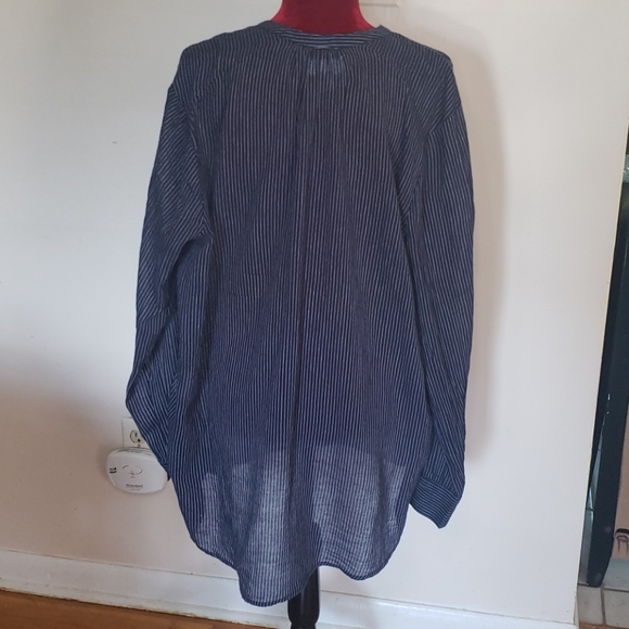 Navy blue and white pinstripe tunic - Picture 2 of 2